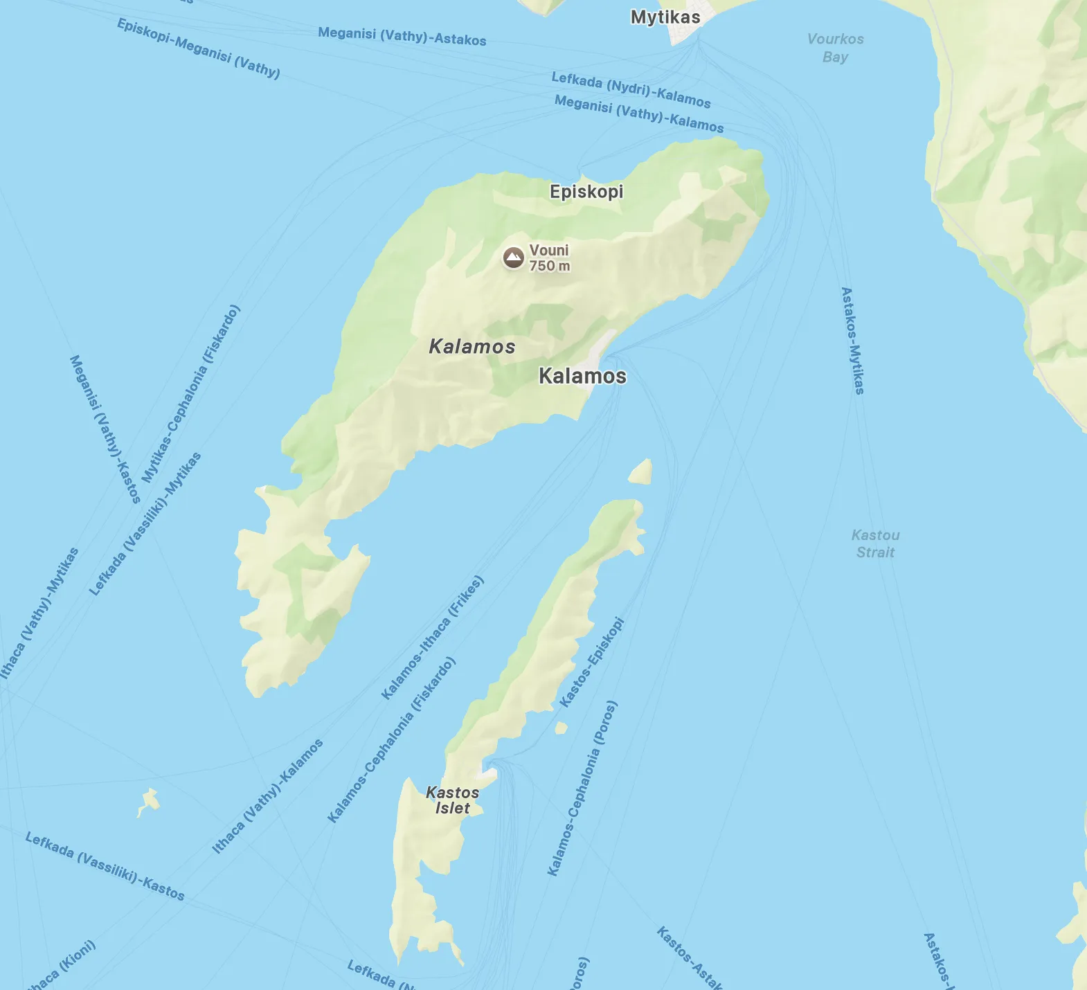 Geologische Formation der Insel Kalamos