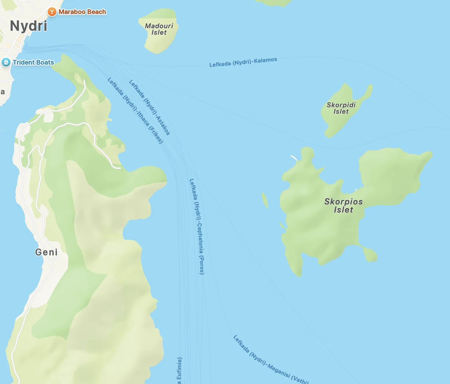 Geologische Formation der Insel Skorpios